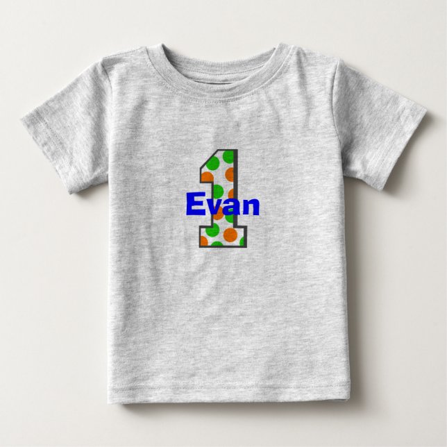1 First Birthday Boy Shirt (Front)