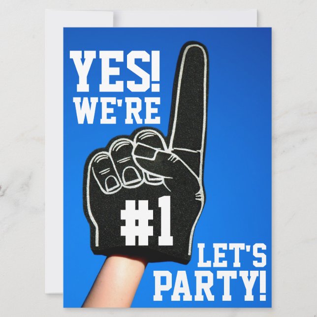 #1 Foam Finger Party Invitation (Front)
