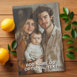 1 Full Photo and Simple Chunky Text Template Kitchen Towel<br><div class="desc">Add your favourite picture to this template. A minimal design with a photo that covers the entire surface plus a modern chunky text.</div>