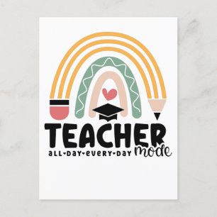 1- Funny Teacher Mode Teaching Gift for Teacher Postcard