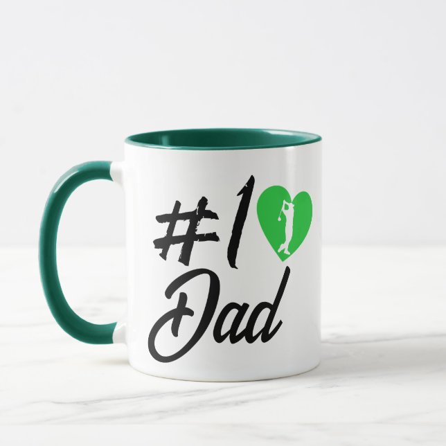 #1 Golfer Dad Mug - Father's Day Coffee Gift (Left)