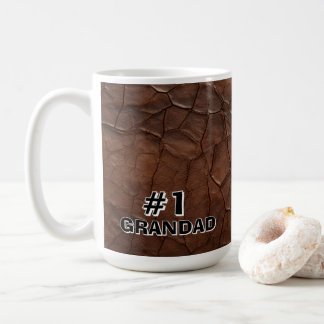 #1 Grandad Leather-look Coffee Mug