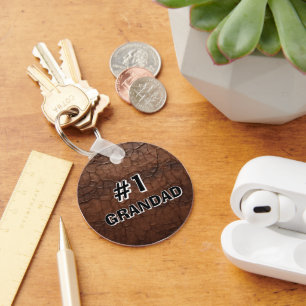 #1 Grandad Leather-look Keychain