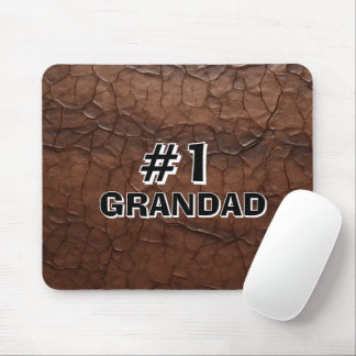 #1 Grandad Leather-look Mouse Pad