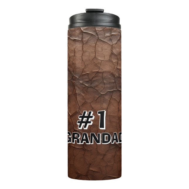 #1 Grandad Leather-look Thermal Tumbler (Front)