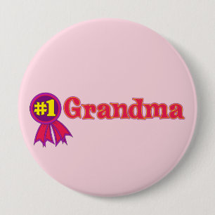 #1 Grandma 4 Inch Round Button