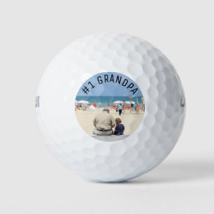 #1 Grandpa Father's Day Custom Photo Golf Balls
