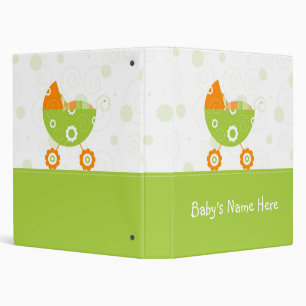 1" Green Colour Stroller Baby Photo Album Binder