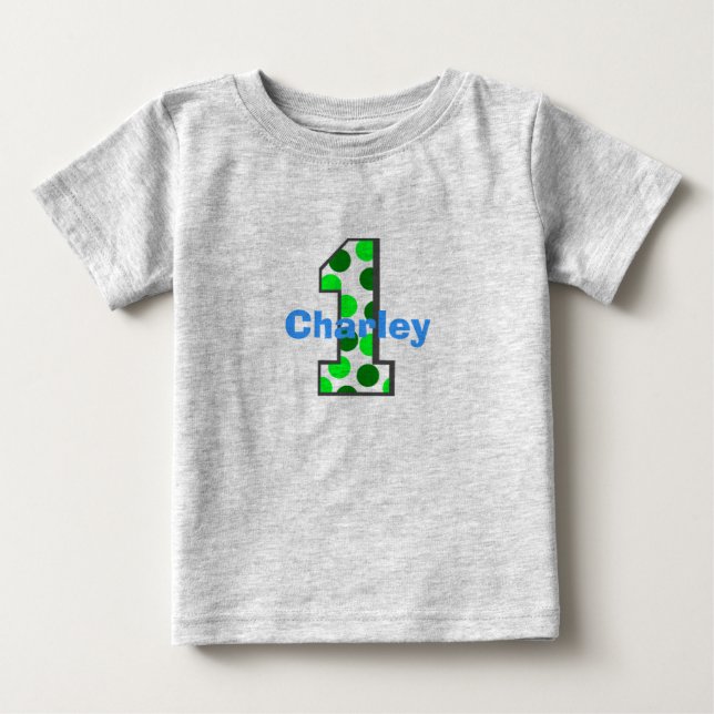 1 Green Polka Dot Birthday Shirt (Front)