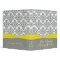 1" Grey Damask with Yellow Wedding Binder