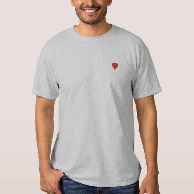 1" Heart Embroidered T-Shirt (Front)