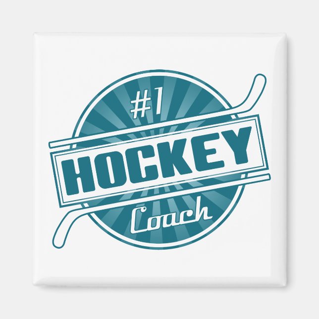 #1 Hockey Coach (blue) Magnet (Front)