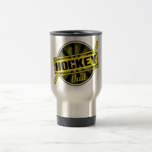 #1 Hockey Dad (black / gold) Travel Mug
