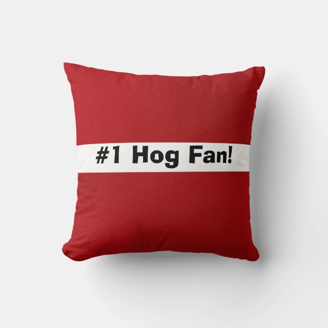 # 1 Hog Fan! Throw Pillow (Front)