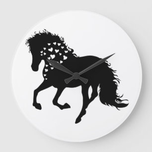 1- Horse Shirt, Horse Lover Tee, Girls Horse Large Clock