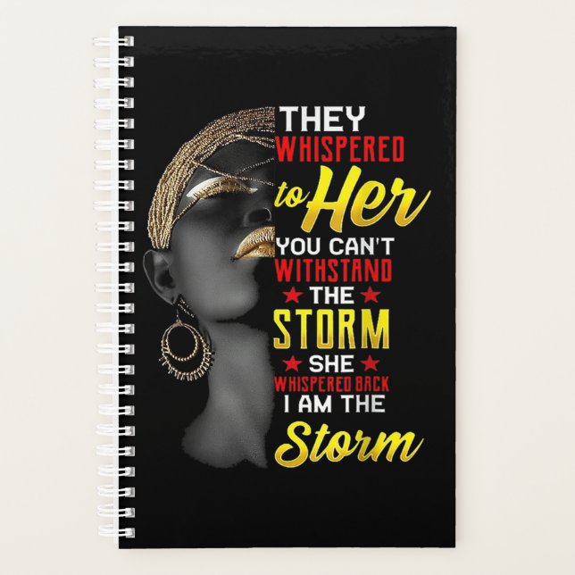 1 I Am The Strong African Queen Girls Black Histor Planner (Front)