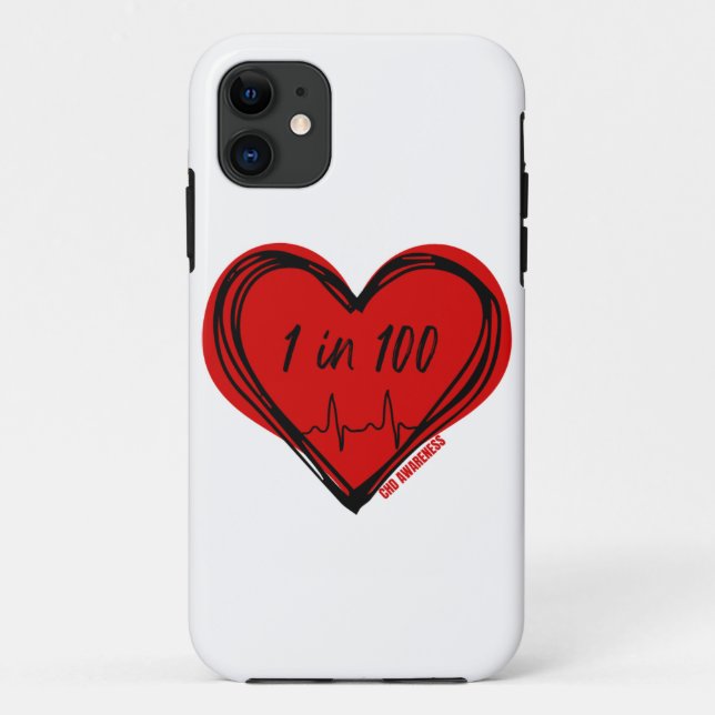1 in 100 CHD Awareness Phone Case (Back)