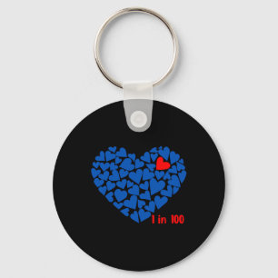 1 In 100 Congenital Heart Disease Awareness Chd Ou Keychain