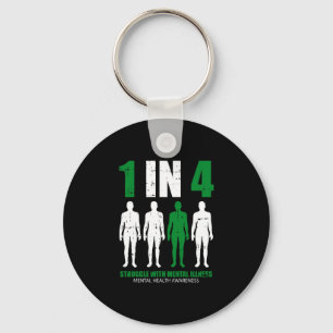 1 in 4 struggle with mental illness mental health keychain
