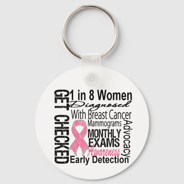 1 in 8 Women - Breast Cancer Awareness Keychain (Front)