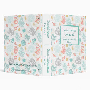 1 inch Guest Information Pack Binder - Coral