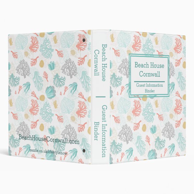 1 inch Guest Information Pack Binder - Coral (Background)