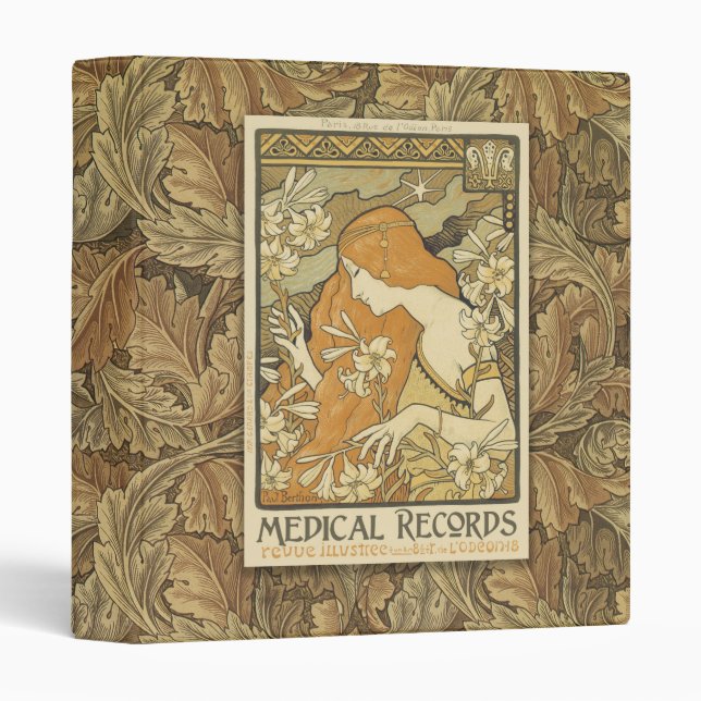 1 Inch Medical Records Art Nouveau Binder (Front/Spine)