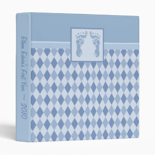 1" Jacquard Bleu Pied bébé Imprimés Photo Classeur
