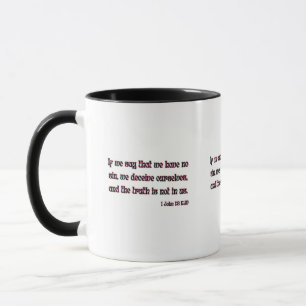 1 Jean 1:8 KJV Verse Bible Mug à deux tons