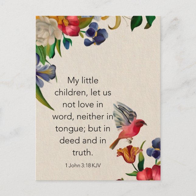1 Jean 3:18 KJV Carte de mémorisation de verset bi (Devant)