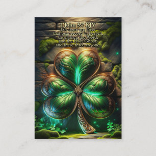 1 Jean 5:7–8 KJV Cartes - Trinity Shamrock