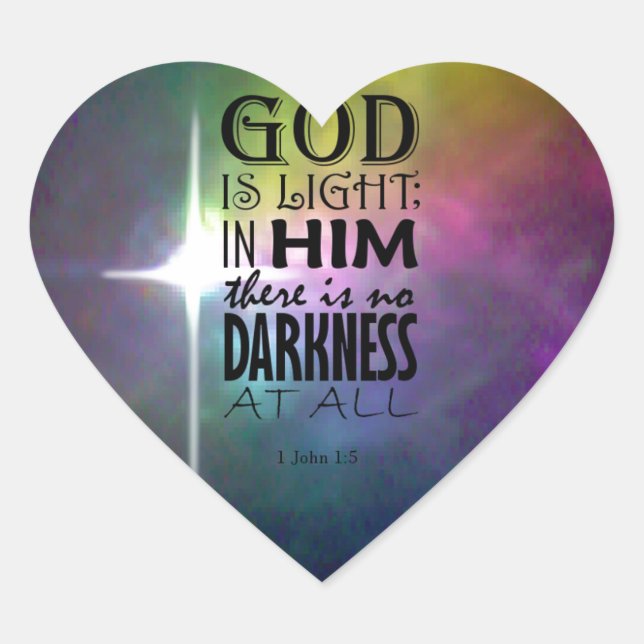 1 John 1:5 Heart Sticker (Front)