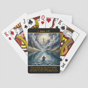1 John 1:9: Divine Love Radiant Scene Playing Cards