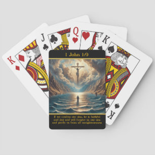 1 John 1:9 Eternal Saviour Above Waters Playing Cards