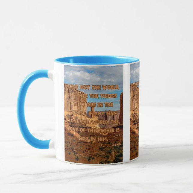 1 John 2:15 KJV Bible Verse Pic Two-Tone Mug (Left)