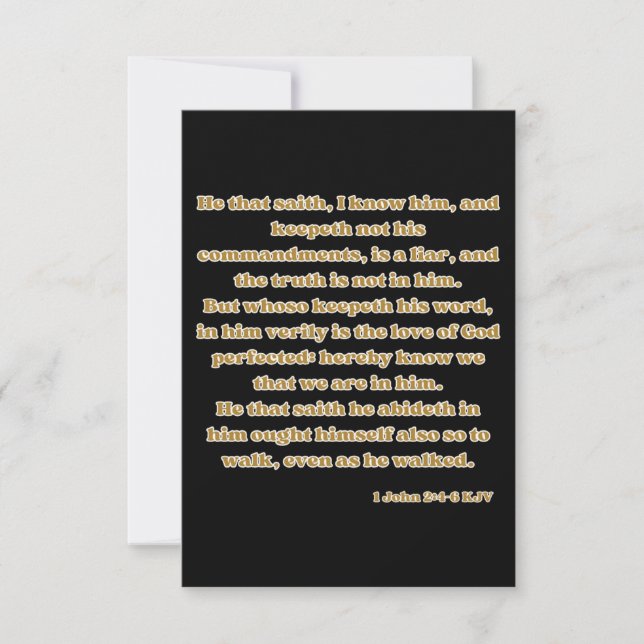 1 John 2:4-6 KJV Bible Scripture Greeting Card (Front)