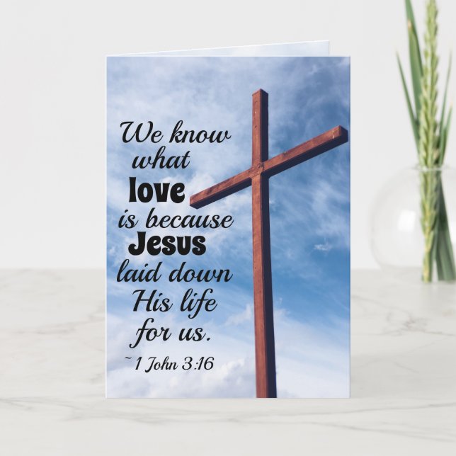 1 John 3:1 Jesus Christ laid down His life for us Card (Front)