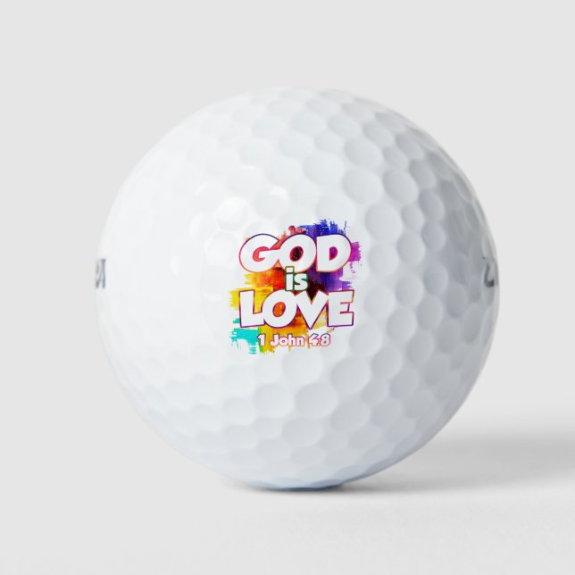 1 John 4:16 God is love,and whoever abides in love Golf Balls (Front)