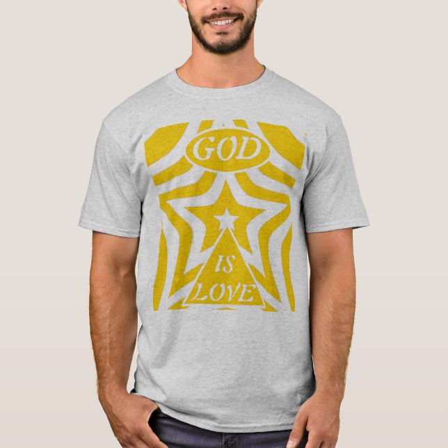 1 John 4:16 "God is Love" Cyber Yellow - Christian T-Shirt (Front)