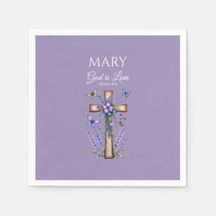 1 John 4:16 God Is Love – Personalized Christian Napkin
