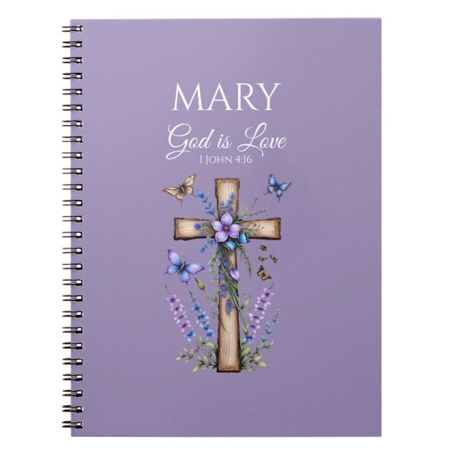 1 John 4:16 God Is Love – Personalized Christian Notebook (Front)
