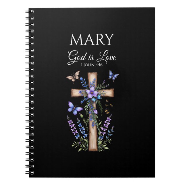 1 John 4:16 God Is Love – Personalized Christian Notebook (Front)