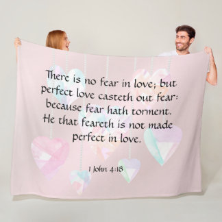 1 John 4:18 Fleece Blanket