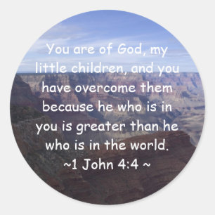 1 John 4:4 Classic Round Sticker