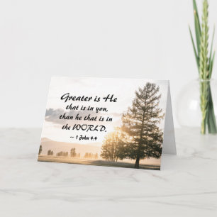 1 John 4:4 Greater is He that is in You Card