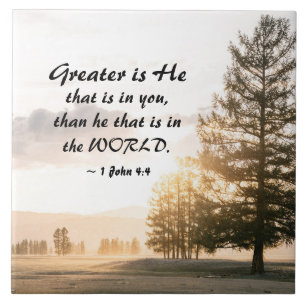 1 John 4:4 Greater is He that is in You Tile