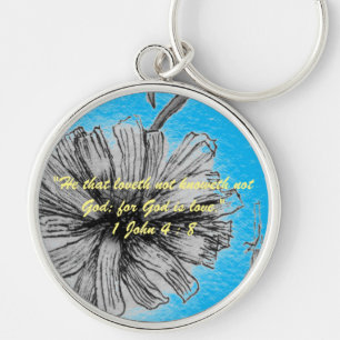 1 John 4:8 "---for God is love." Bible truths  Key Keychain