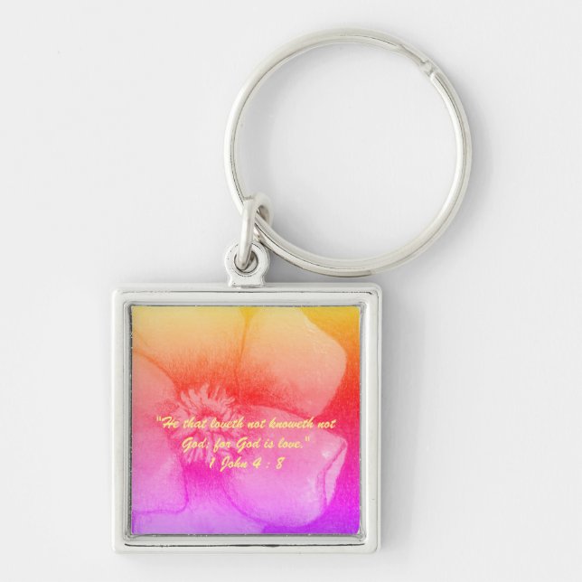 1 John 4:8 "---for God is love." Bible truths  Key Keychain (Front)