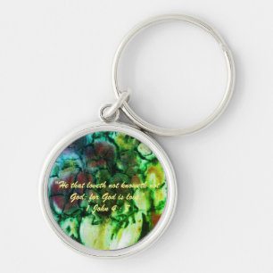 1 John 4:8 "---for God is love." Bible truths  Key Keychain
