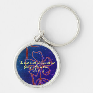 1 John 4:8 "---for God is love." Bible truths Key Keychain